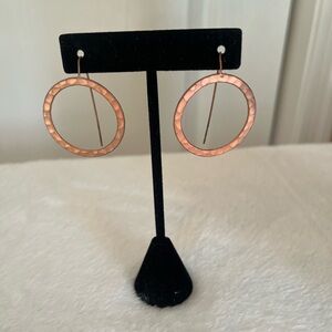 Hammered Copper Hoop Earrings